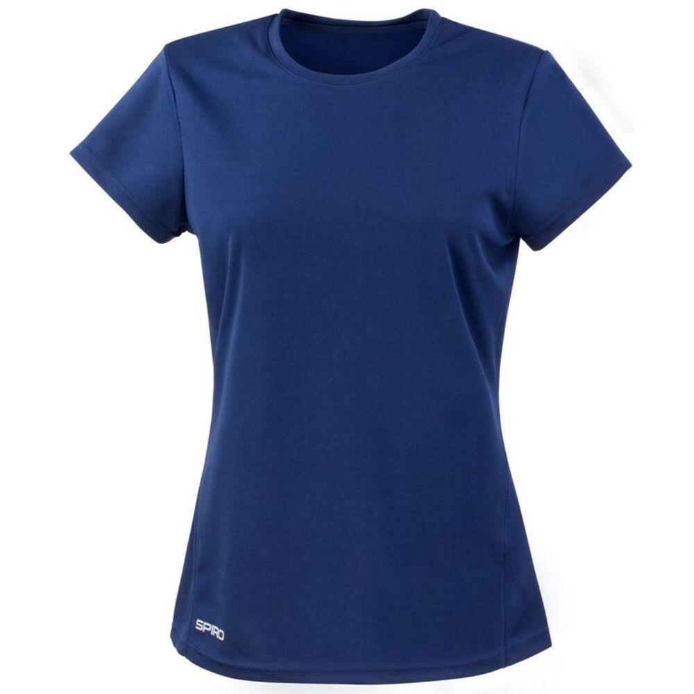 Spiro Womens/Ladies Sports Quick-Dry Short Sleeve Performance T-Shirt / Navy